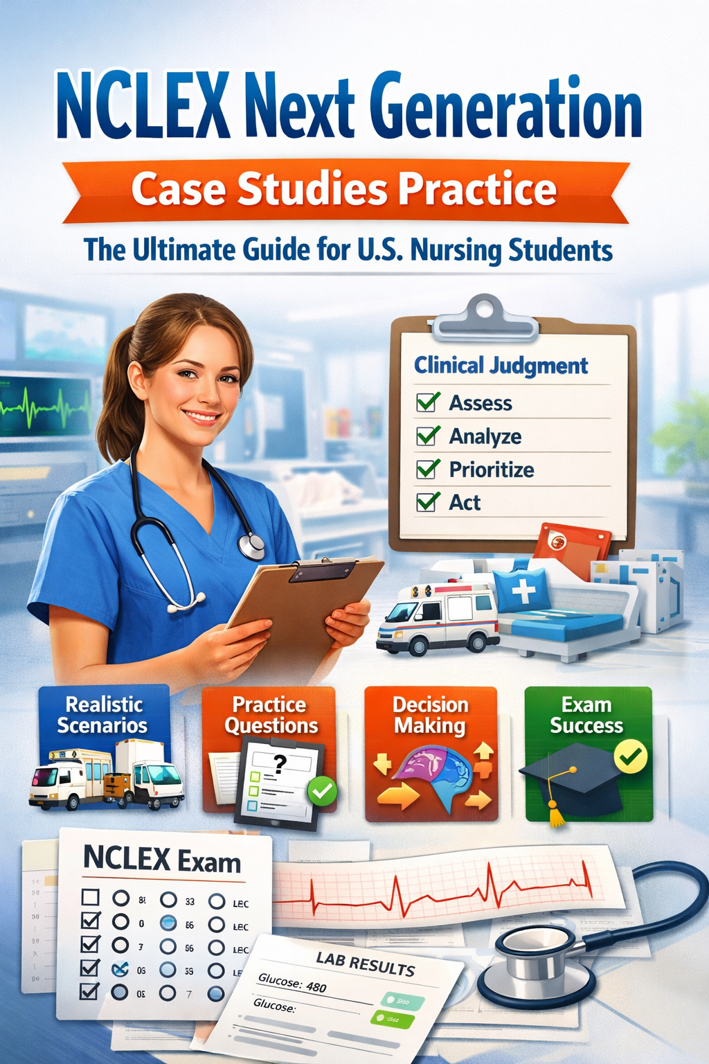 NCLEX Next Generation Case Studies Practice Guide for U.S. Nursing Students